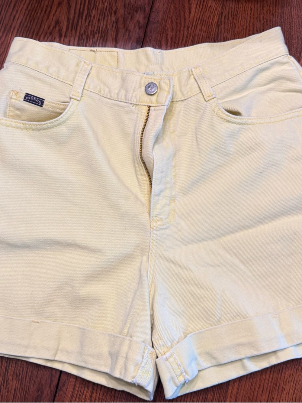Riders by Lee Pale Yellow Jean Shorts